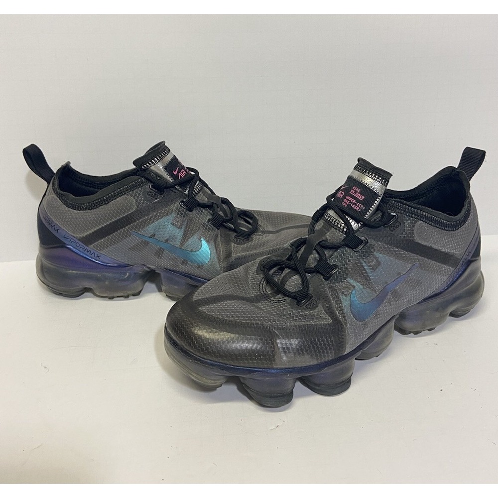 NIKE AIR VAPORMAX 2019 Black Laser AJ2616-003 Running 7Y Throwback 8.5 Wmns